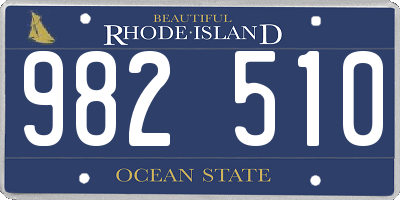 RI license plate 982510