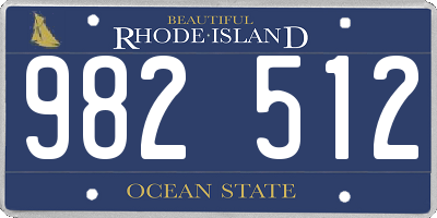 RI license plate 982512