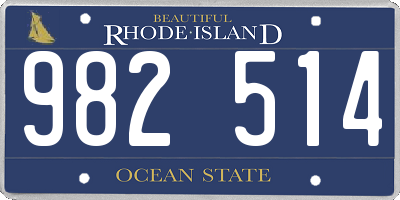 RI license plate 982514