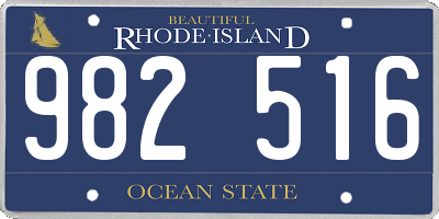 RI license plate 982516