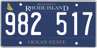 RI license plate 982517