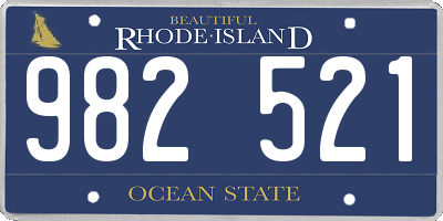 RI license plate 982521