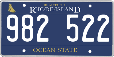 RI license plate 982522