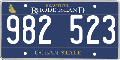 RI license plate 982523