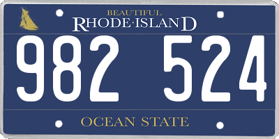 RI license plate 982524