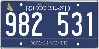 RI license plate 982531