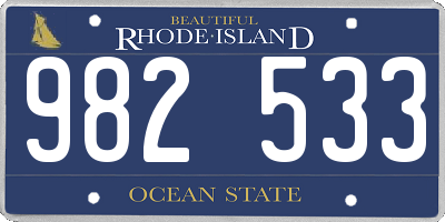 RI license plate 982533