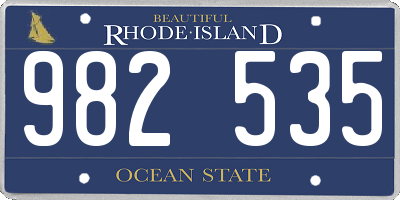 RI license plate 982535