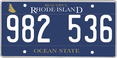 RI license plate 982536