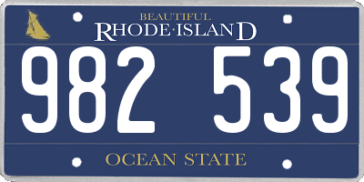 RI license plate 982539