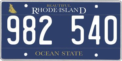 RI license plate 982540