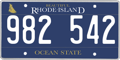 RI license plate 982542