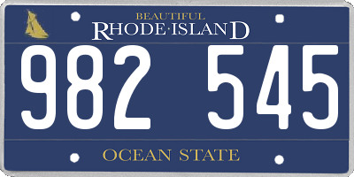 RI license plate 982545