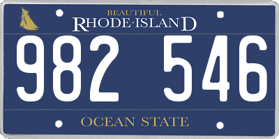 RI license plate 982546