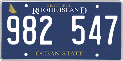 RI license plate 982547