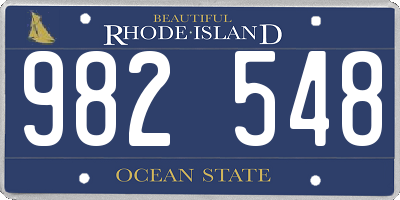 RI license plate 982548