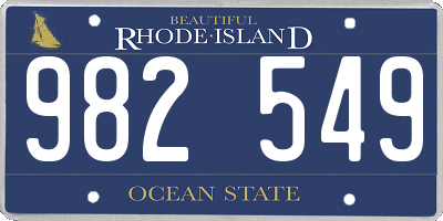 RI license plate 982549