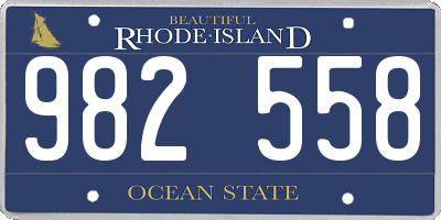 RI license plate 982558