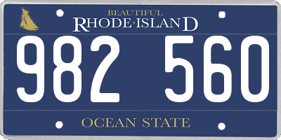 RI license plate 982560