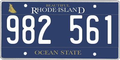 RI license plate 982561