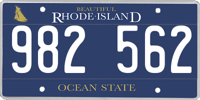 RI license plate 982562