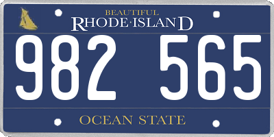 RI license plate 982565