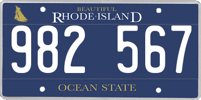 RI license plate 982567