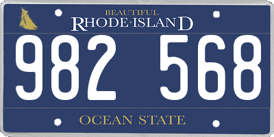 RI license plate 982568