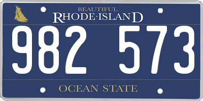 RI license plate 982573