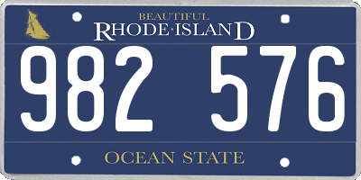 RI license plate 982576