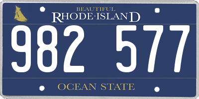 RI license plate 982577