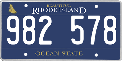 RI license plate 982578