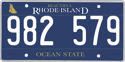 RI license plate 982579