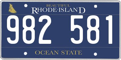 RI license plate 982581