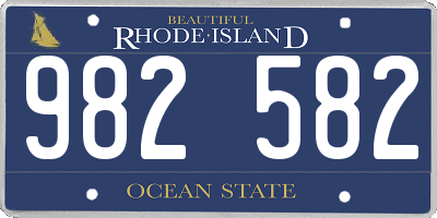 RI license plate 982582