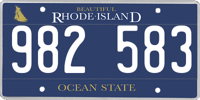RI license plate 982583