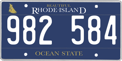 RI license plate 982584