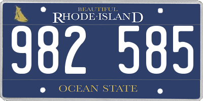 RI license plate 982585