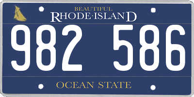 RI license plate 982586