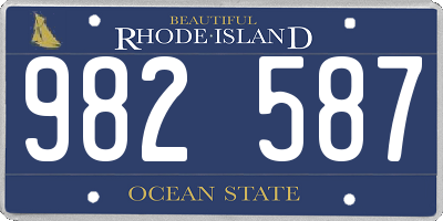 RI license plate 982587