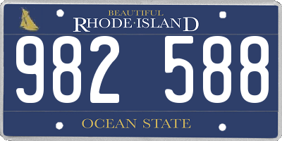 RI license plate 982588