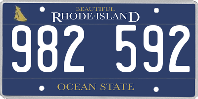 RI license plate 982592