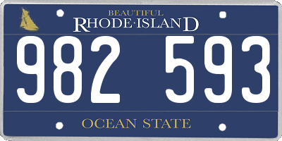 RI license plate 982593