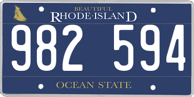 RI license plate 982594