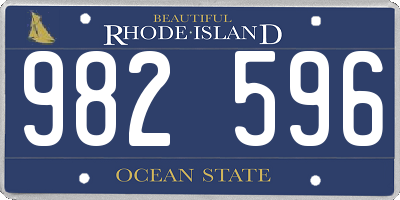 RI license plate 982596