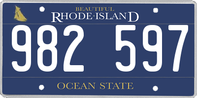 RI license plate 982597