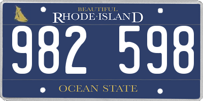 RI license plate 982598