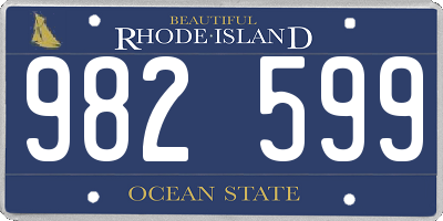RI license plate 982599
