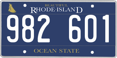 RI license plate 982601