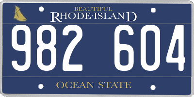 RI license plate 982604
